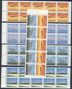 Rep.Marshall Isl.-5 MNH Unfolded Air Mail Booklet Panes -...