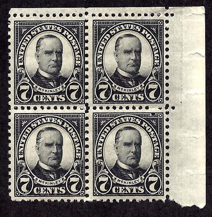 639 Mint,OG,NH... Block of 4... SCV $12.80++... EFO-Errant Perf