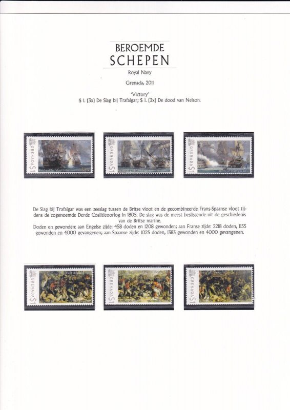 SA03 Grenada 2011 Worlds Famous Ships Victory mint stamps