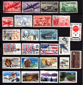 USA airmails 25 different used