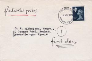 6/11/1974 UK GB FDC - Regionals - Scotland - Plain Newcastle Upon Tyne FDI