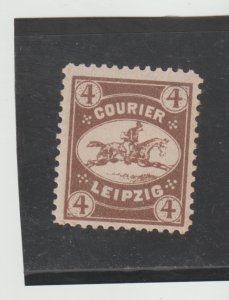 Germany Courier Leipzig MNH Iocal Private Post 1896 4pf Brown Horse