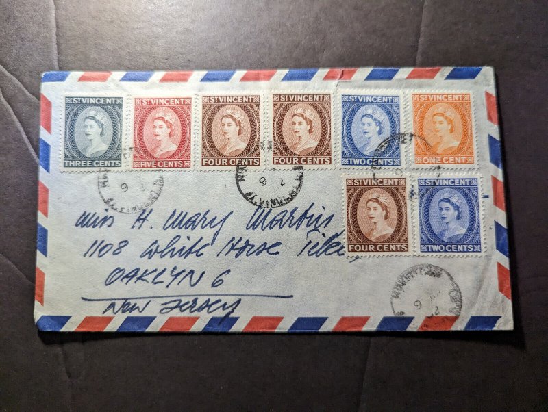 1962 British St Vincent Airmail Cover to NJ USA