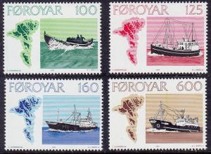 Faroe Islands - 1977 - Scott #24-27 - MNH - Fishing Boats