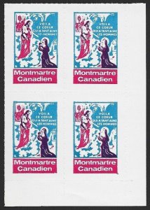 Canada Montmartre Canadian Charity Cinderella Seal #cc4520.1 BLOCK VF-NH-