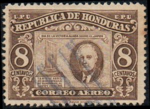 Honduras C158 - Used - 8c Franklin D. Roosevelt (FDR in Text) (1946) (cv $0.55)