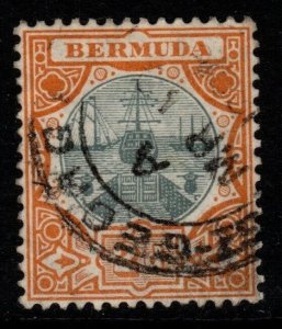 BERMUDA SG39 1907 2d GREY & ORANGE USED