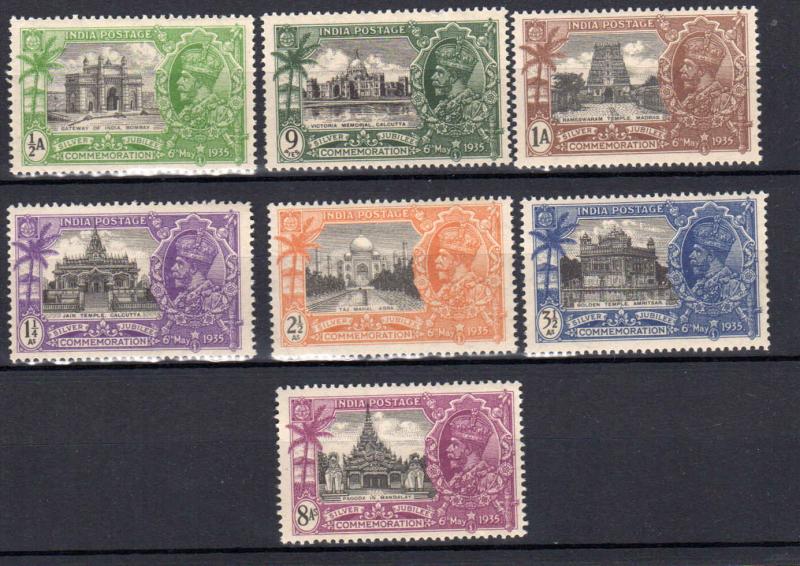 1935 India SC 142-148 SG 240-246 - Silver Jubilee  Set of 7 - KGV MNH (984.102)