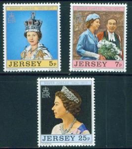 Jersey Scott 168-170 MNH** Silver Jubilee set 1977 CV$1