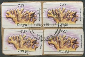 Tonga 1984 SG878 1p Coral x4 FU