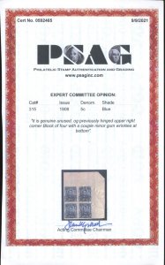 U.S. #315 MINT SINGLE WITH PSAG CERT OG