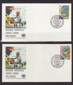 UN New York 546-547 World Bank Geneva S/2 U/A FDC