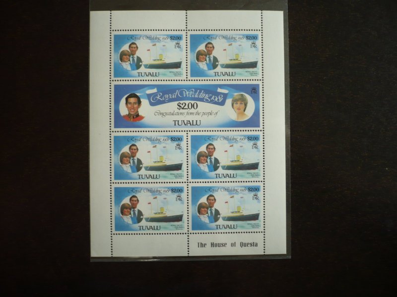 Stamps - Tuvalu - Scott# 161-162 - Mint Never Hinged Souvenir Sheet