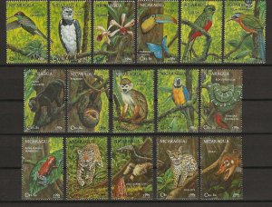 NICARAGUA 1992 WWF SG 3216/31 MNH