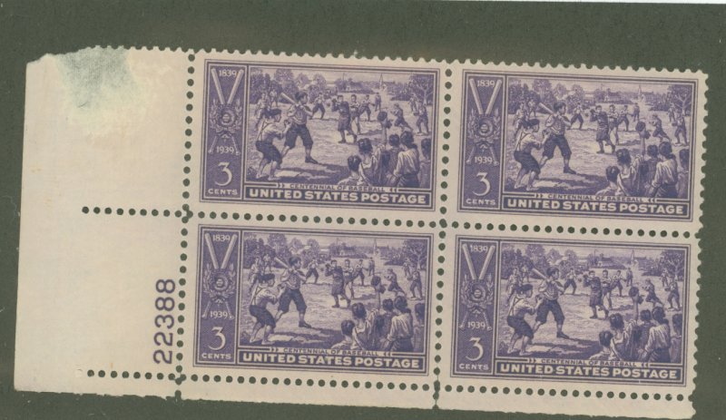 United States #855  Plate Block