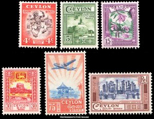 Ceylon Scott 307-312 Mint never hinged.