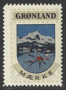 Denmark 1940-42 GRØNLAND Kayak Cinderella Jensen Label related to Greenland-