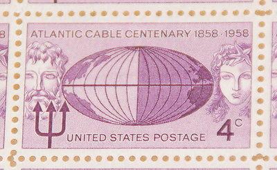 1958 sheet, Atlantic Cable, Sc# 1112