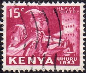 Kenya 3 - Used - 15c ‭‭‭Riveter (1963)