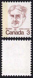 Canada Unitrade 588var 3c Error Only One Tag Band MNH