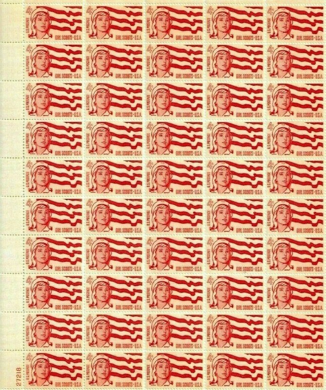 Scott #1199 1962 4 cent Girl Scouts GSA Full sheet of 50 , Mint NH