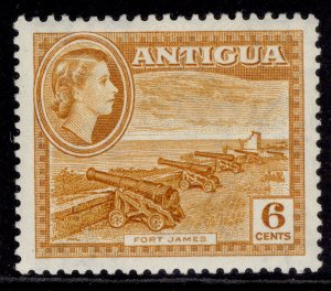 ANTIGUA QEII SG126, 6c yellow-ochre, M MINT.