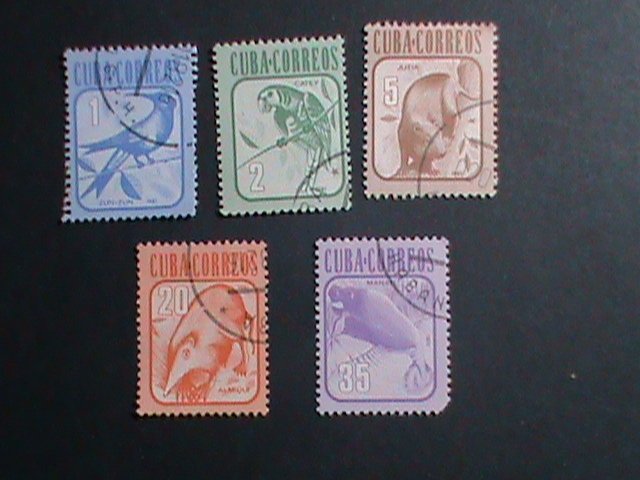​CUBA-BIRDS AND RARE ANIMALS OF CUBA FAMOUS USED STAMPS-SET-VERY FINE