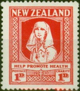 New Zealand 1930 1d + 1d Scarlet SG545 Fine & Fresh LMM