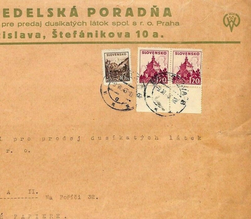 SLOVAKIA Bratislava WW2 Cover 1943 GESTAPO CENSOR Newspaper Wrapper Page AG195 