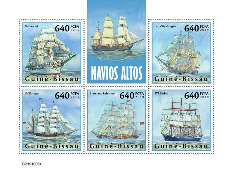 Z08 IMPERF GB191005a GUINEA BISSAU 2019 Tall ships MNH ** Postfrisch