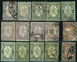 Early BULGARIA #23-24 #25-27 Postage Stamp Collection EUROPE 1885-1887 Used MLH