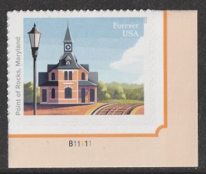 US 5758 Railroad Stations Point of Rocks MD F plate single MNH 2023