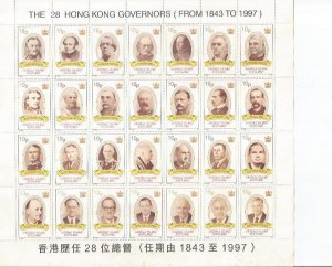 EASDALE ISLAND - 1997 - Governors of Hong Kong -Perf 28v Sheet-Mint Never Hinged