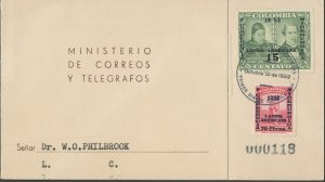 COLOMBIA #610 & #C226, CARD MINT AND USED - 1952 - COLOMBIA239