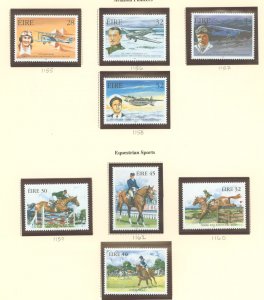 Ireland #1101-1104/1116-1119a Mint (NH) Single (Complete Set) (Fauna) (Sports)