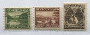 Newfoundland 1923 11, 20, and 24 cents mint o.g. hinged