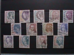 ​ITALY-1998-2 WOMEN IN ATRS- VERY OLD 13 USED STAMPS- VF WE SHIP TO WORLD WIDE