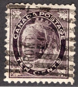 83 Scott - 10c brown violet, Used, 1898, QV Numeral Issue, Canada