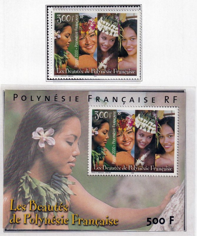 French Polynesia 2000 - Womens     - MNH  Sheet + single   #  778-778a