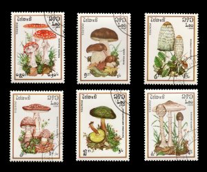 LAOS 1985 SCOTT # 627 - 32. TOPIC: MUSHROOM. CTO. SHORT SET