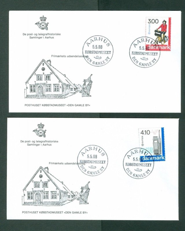 Denmark. 2 FDC. 1988. Europe XIV. Transport,Communicat. 3.00 Kr. Post On Bicycle