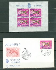 SAN MARINO AIR #C128...SHEET & FDC