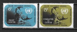 United Nations 207-8 Fight Cancer set MNH