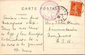 France 1922 Soissons Aisne to New Jersey - A836
