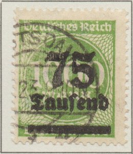 Germany Deutsches Reich Hyper Inflation 75T on 1000Mk stamp Weimar Republic M...