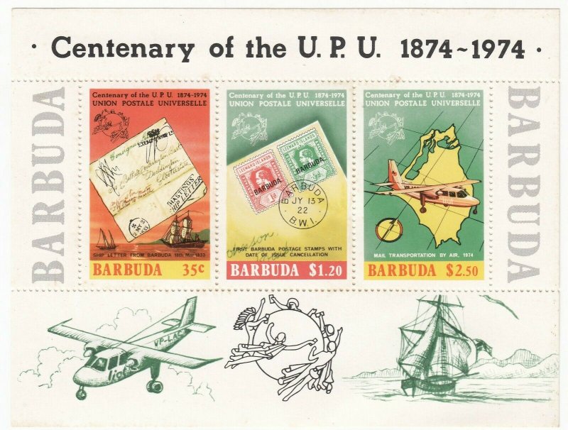 Barbuda; 1974 Centenary OF UPU, $4.05 Rate, MNH, Stamps On Stamps