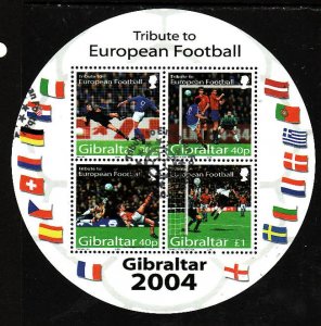 Gibraltar-Sc#974a-used sheet-Sports-European Soccer-2004