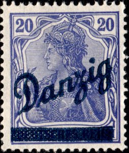 DANZIG - 1920 - Mi.23 20pf dark violet-blue - Mint (Hinged)*