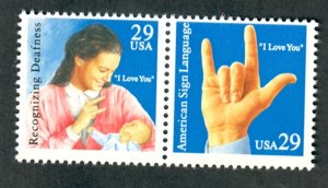 2783 - 2784 Sign Language MNH attached pair