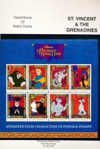 DISNEY ST.VINCENT GRENADINES 2326-28 MINT NH HUNCHBACK NOTRE DAME